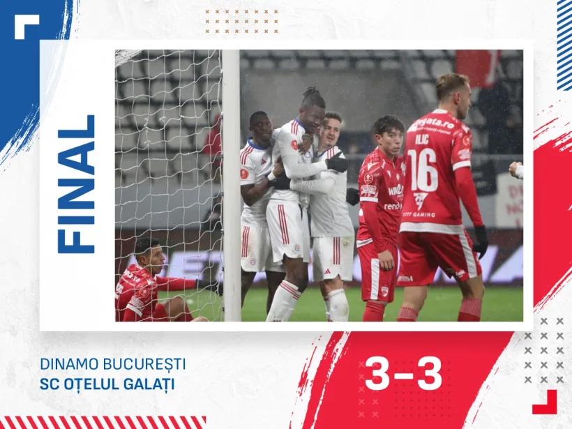 Thriler pe stadionul Arcul de Triumf: Dinamo-Oţelul 3-3