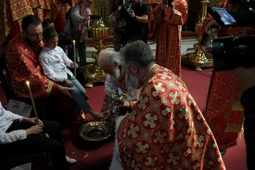 Ceremonialul spălării picioarelor în Joia Mare, la Catedrala din Galați
