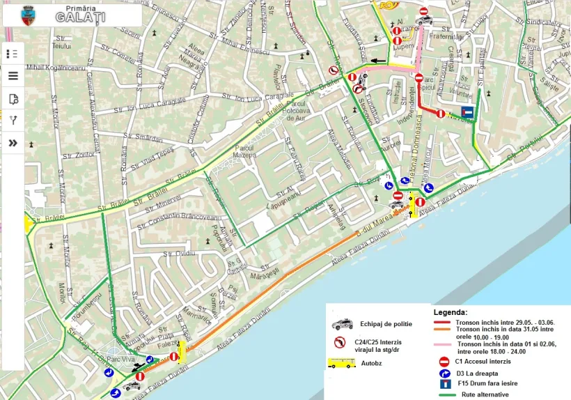 Restricții numeroase de trafic în Galați