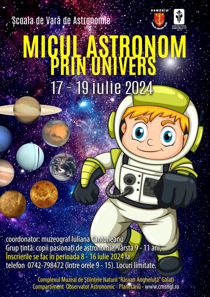Școala de Vară de Astronomie, la Complexul Muzeal de Științele Naturii Galați