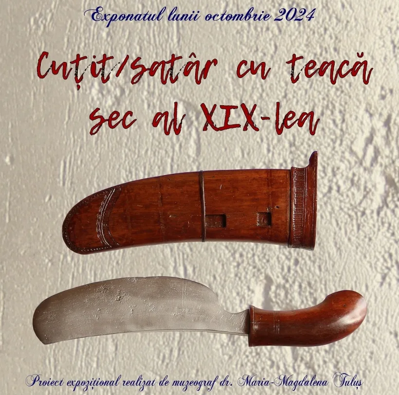 Cuțit de tip satâr cu teacă, exponatul lunii octombrie la Muzeul de Istorie Galați