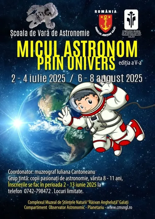 Școală de Vară de Astronomie în Galați, "Micul astronom prin Univers" – ediția a V-a