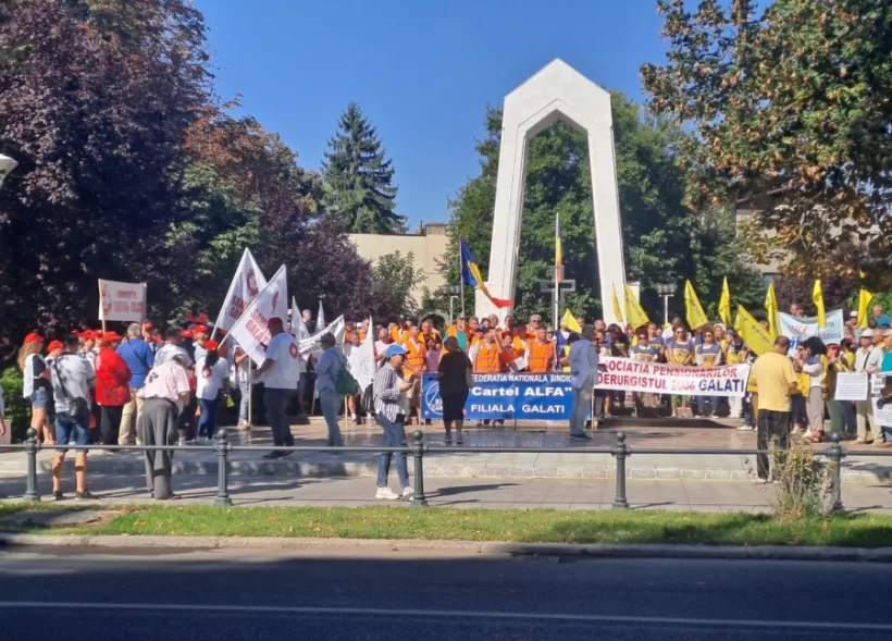 Sindicaliștii gălățeni din Cartel Alfa, CNSLR Frăția și Meridian, din nou în stradă
