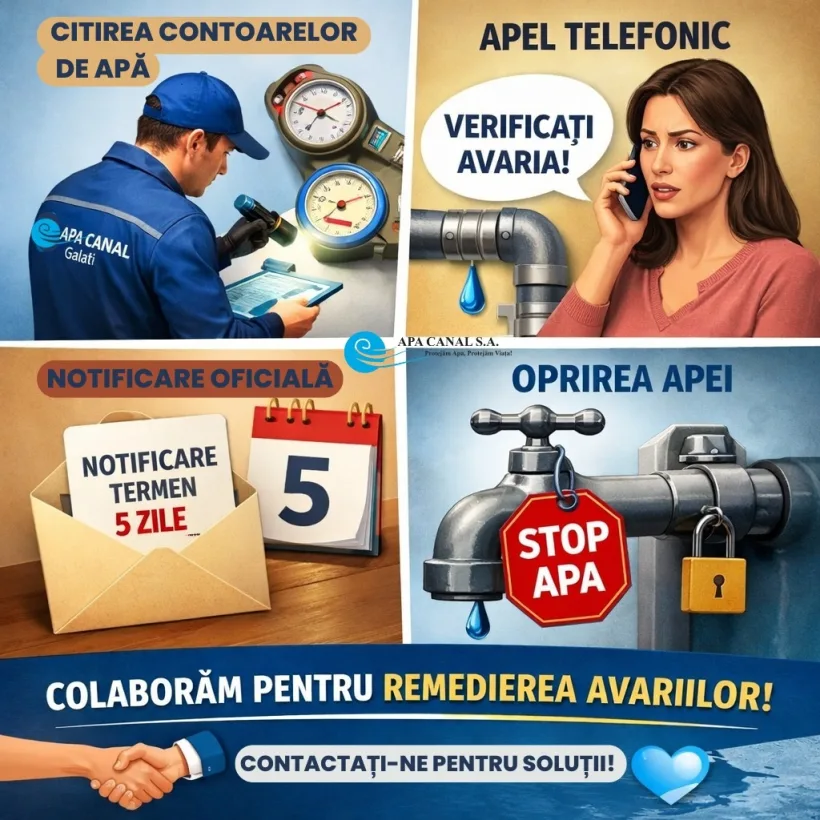 Cum procedează operatorul Apă Canal Galați în cazul unor consumuri mult prea mari de apă