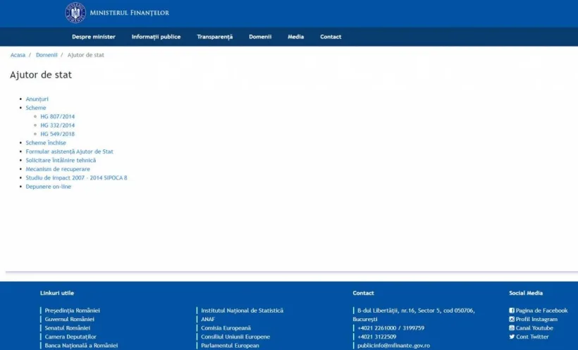 Platformă online de management și monitorizare a ajutoarelor de stat