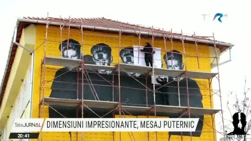 Cea mai mare pictură din țară prin tehnica șabloanelor, realizată de un student