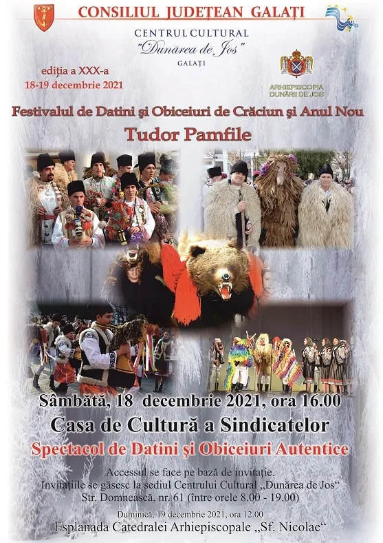 Galați – O nouă ediție a Festivalului de Datini și Obiceiuri de Crăciun și Anul Nou „Tudor Pamfile”