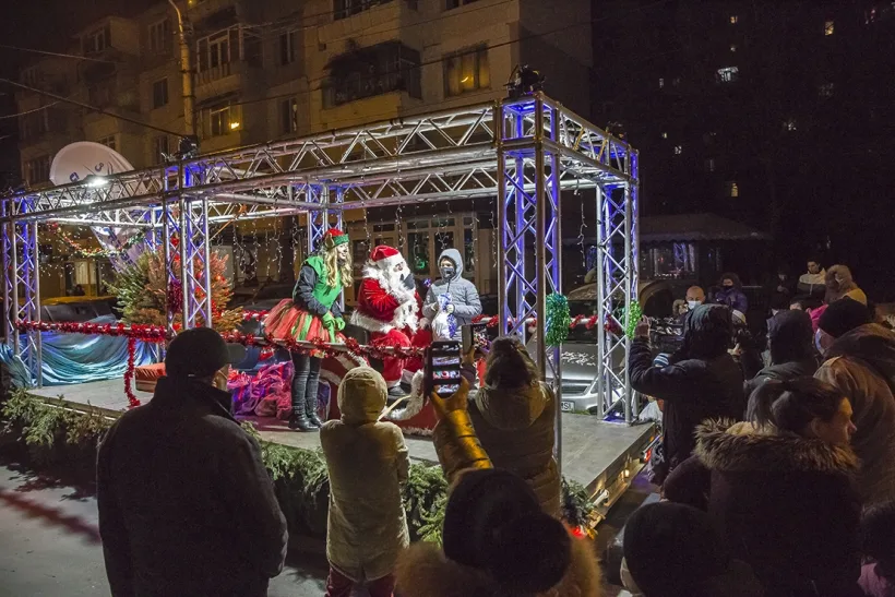 Sania lui Moș Crăciun, pe străzile Galațiului