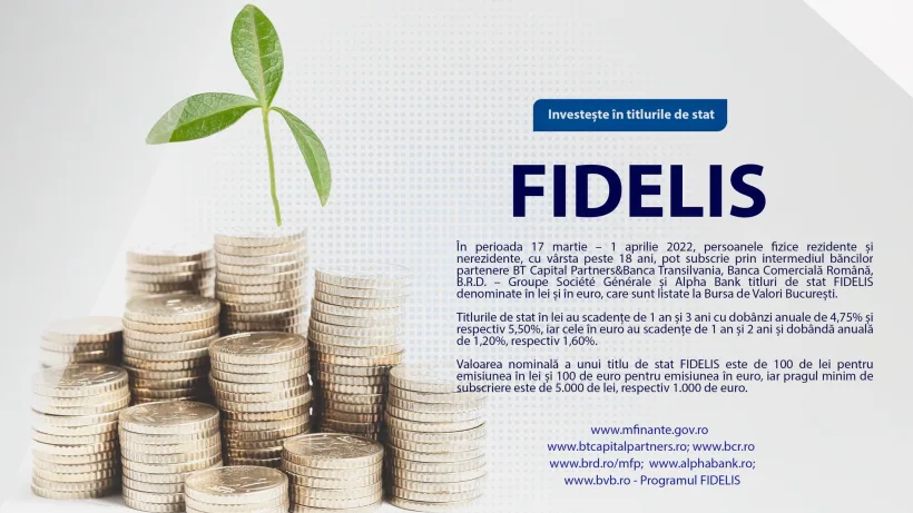 Emisiunea de titluri de stat FIDELIS cu cele mai mari dobânzi la euro și lei