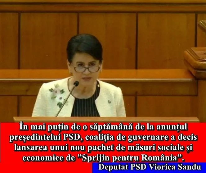 Deputatul Viorica Sandu, despre programul „Sprijin pentru România”: prioritatea PSD rămâne combaterea scumpirilor