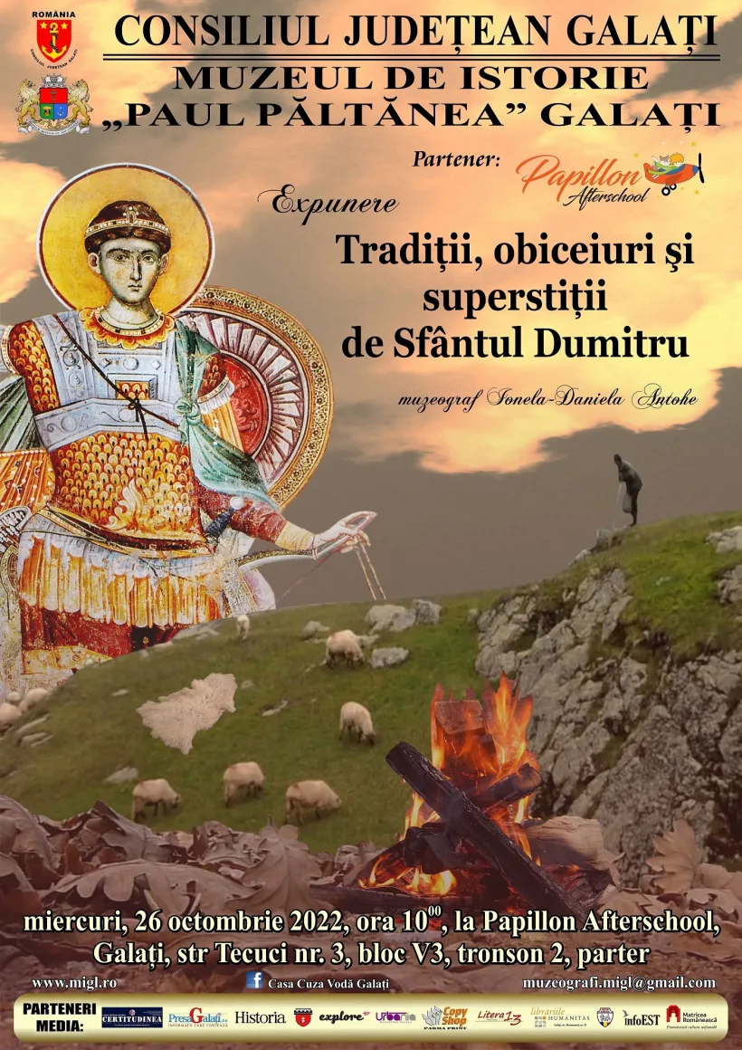 „Tradiții, obiceiuri și superstiții de Sfântul Dumitru”, la Muzeul de Istorie din Galați