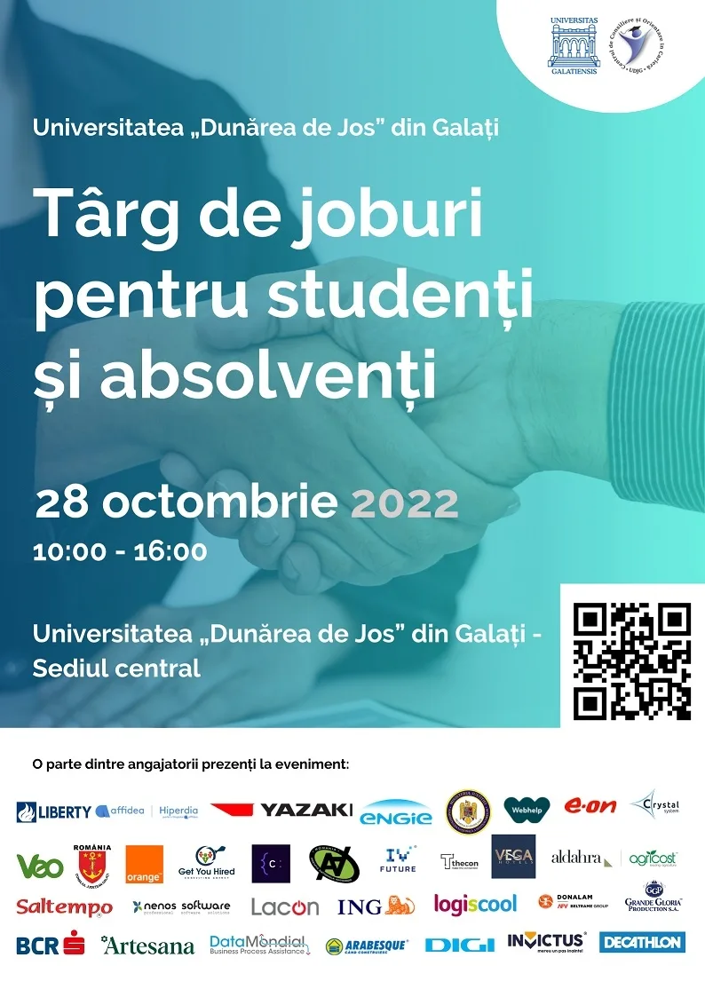 Joi, Târg de joburi la Universitatea „Dunărea de Jos” din Galați