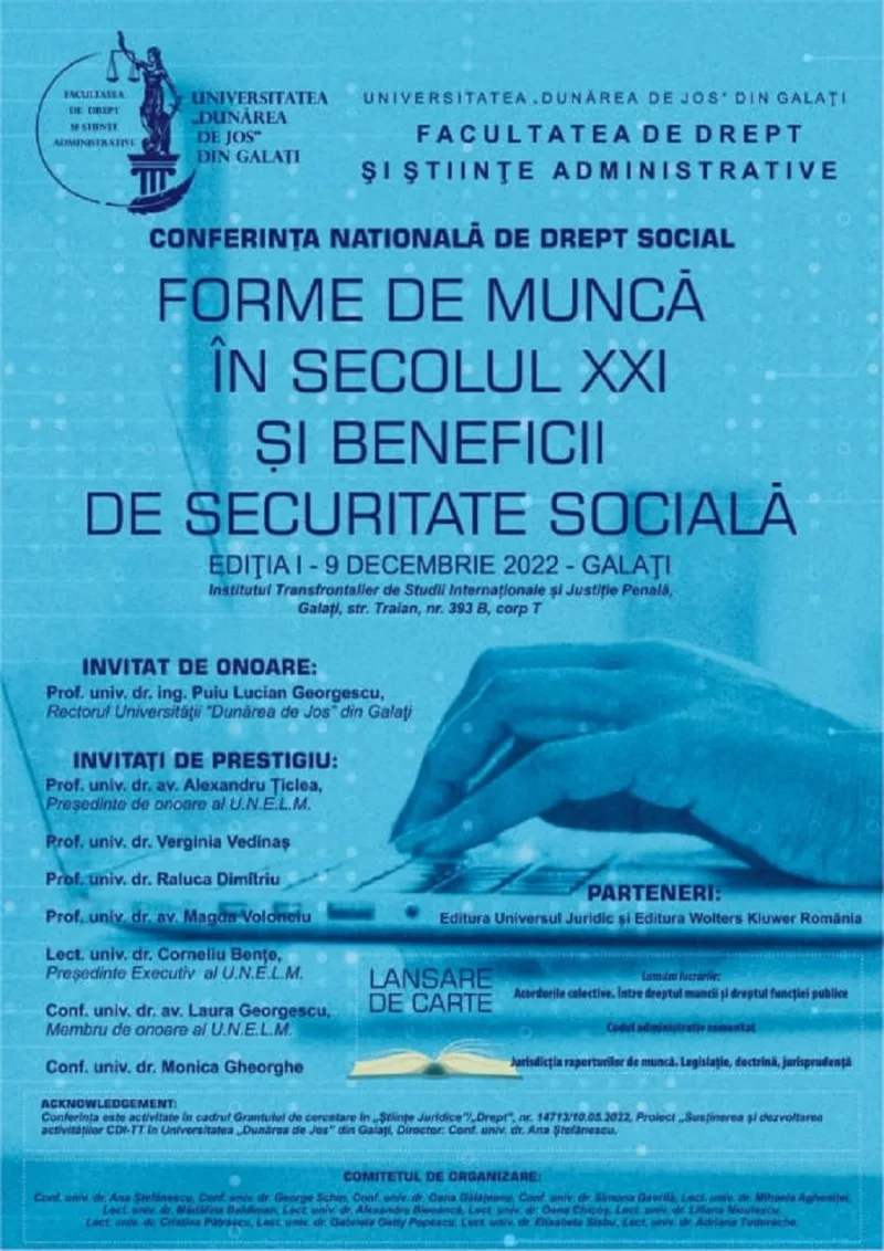 Conferința Națională de Drept Social - Forme de muncă în secolul XXI și beneficii de securitate socială