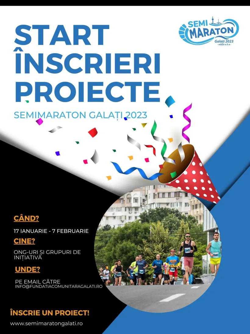 A început înscrierea proiectelor la Semimaraton Galați 2023