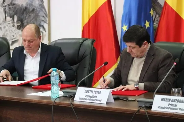 Consiliul Județean Galați a semnat ordinul de lucrări pentru apă și canalizare la Matca