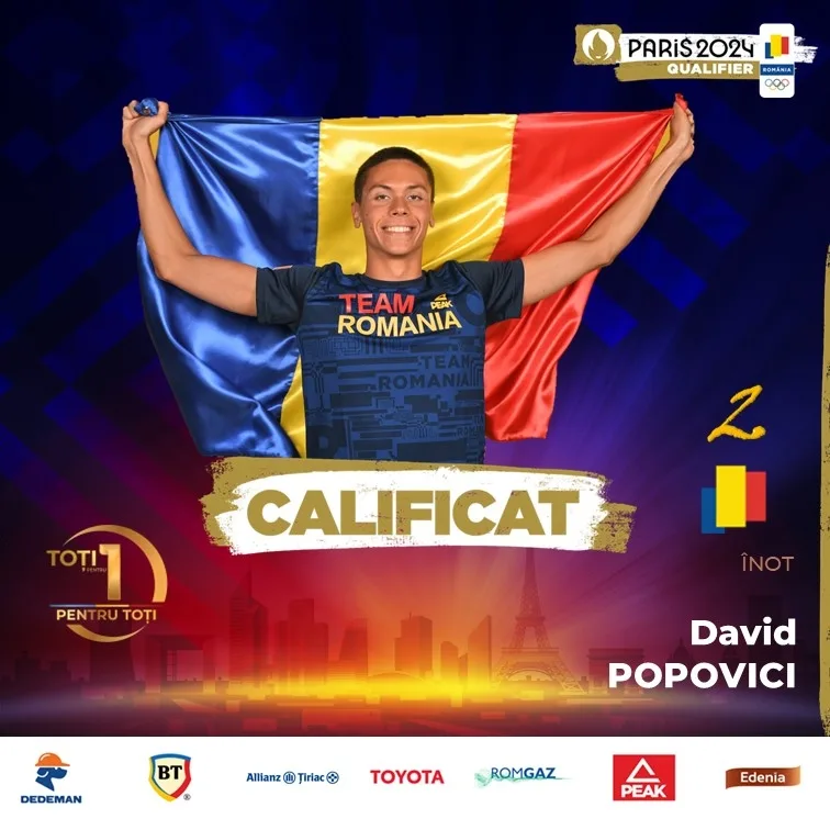 David Popovici s-a calificat la Jocurile Olimpice Paris 2024