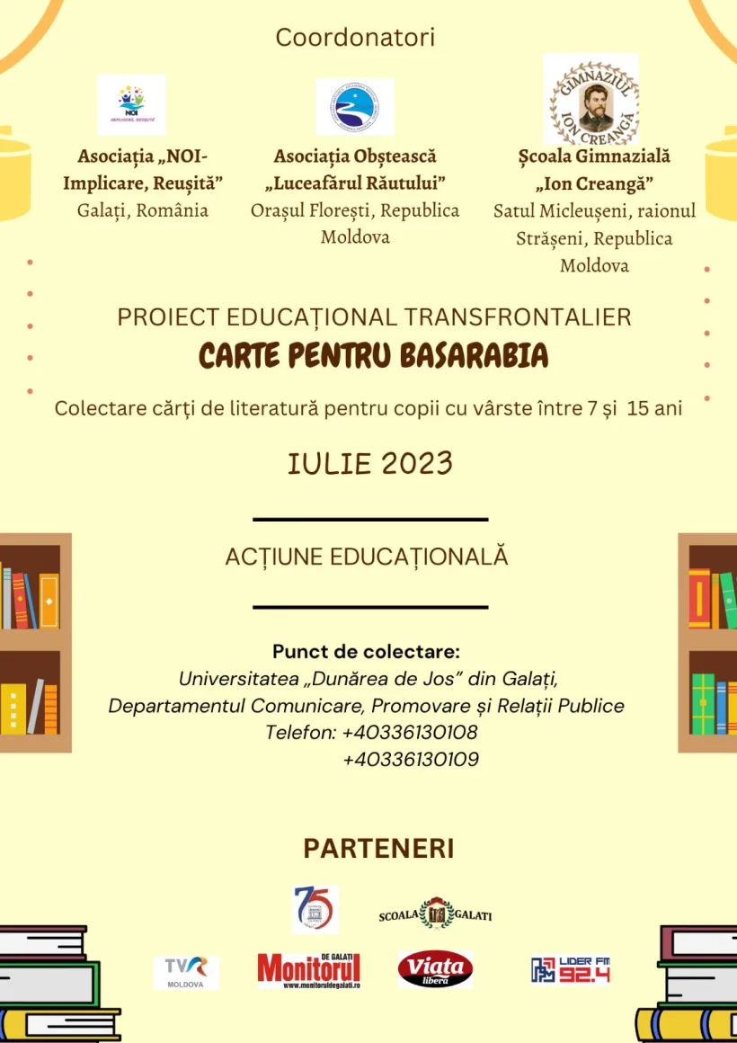 „Carte pentru Basarabia”, un proiect dedicat școlarilor de peste Prut
