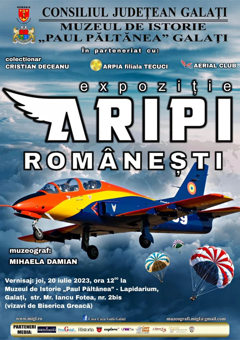 Joi, vernisajul expoziției „Aripi românești”, la Muzeul de Istorie