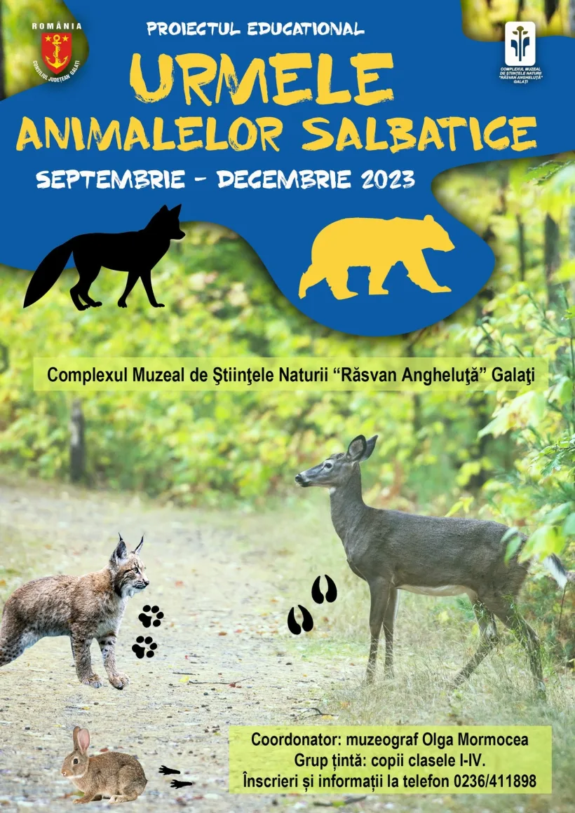 Proiectul educațional „Urmele animalelor sălbatice”, la Grădina Botanică din Galați
