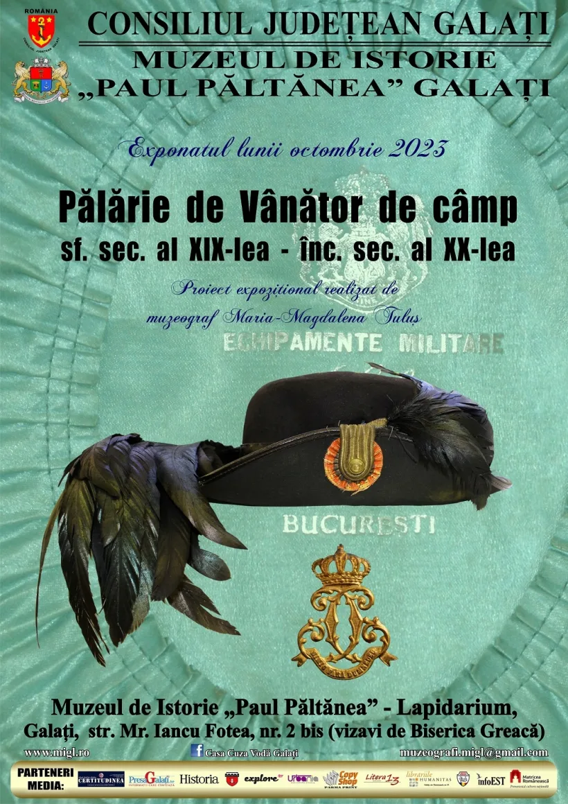 Pălărie de vânător de câmp de la sfârșitul sec. XIX, exponatul lunii octombrie la Muzeul de Istorie Galați