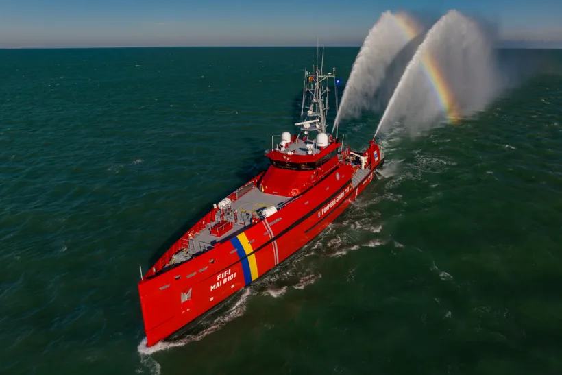 Navă multifuncțională construită la Damen Galați, intrată în serviciul operativ al IGSU