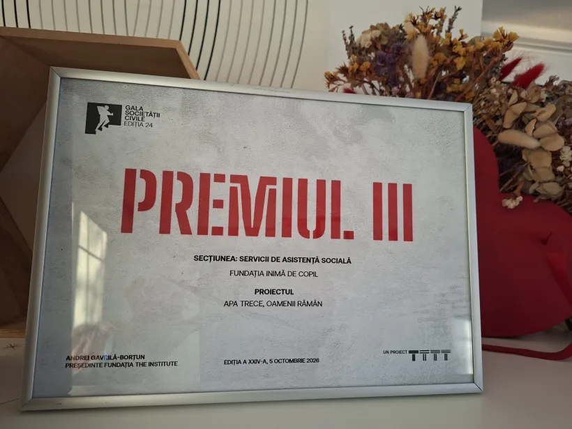Fundația Inimă de Copil, premiată la Gala Societății Civile