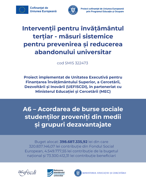 Universitatea „Dunărea de Jos" din Galați s-a implicat în acordarea burselor sociale finanțate din fonduri europene